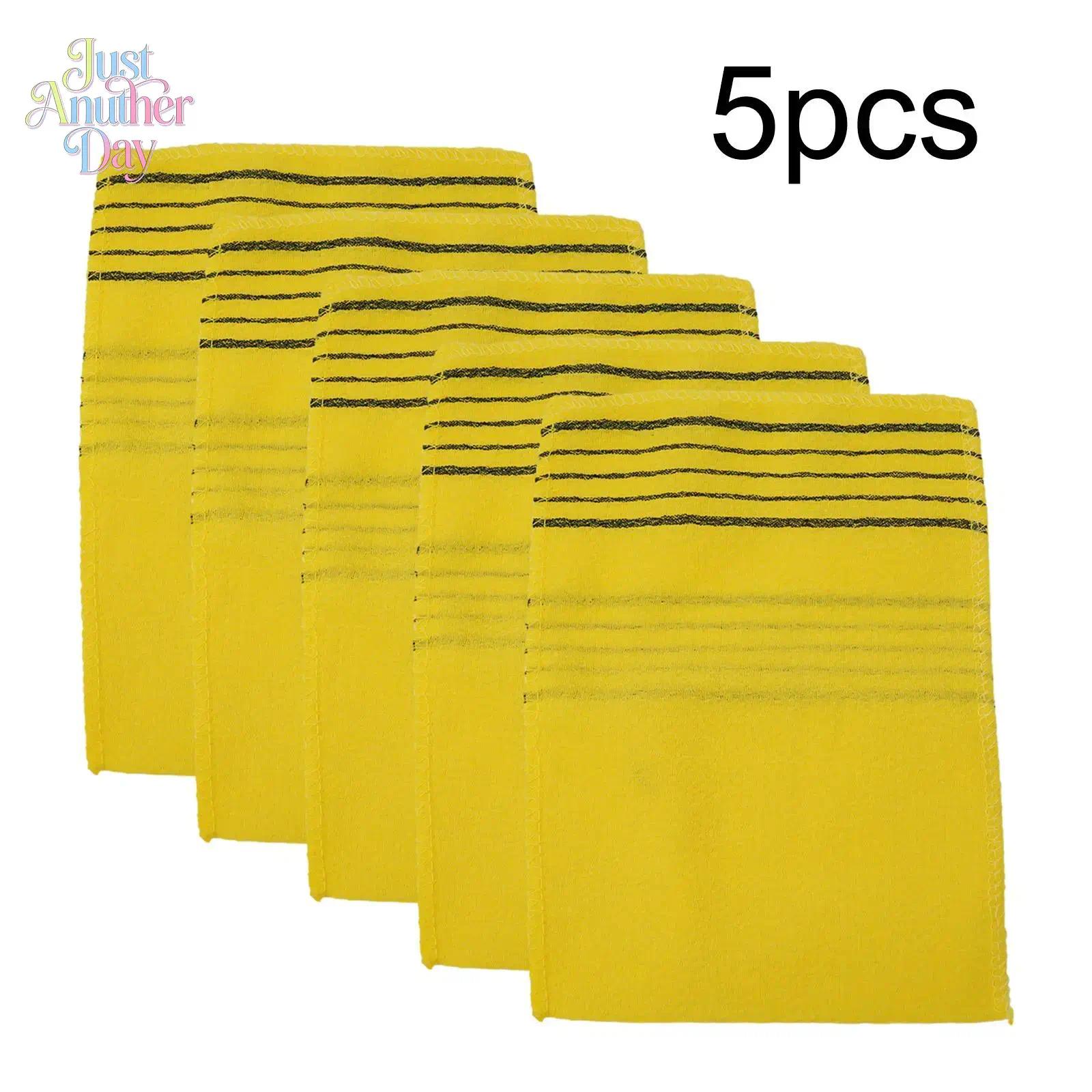 5Pcs Korean Exfoliating Shower Scrub Glove - Coarse Grain Portable Bath Wash Cloth for Adults