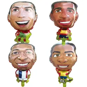 2025 Cartoon Football Star Aluminum Foil Balloon CanadaUSAMexico CR7MessiYamalMbappeVinicius Socccer Fan Festive Party Ballon