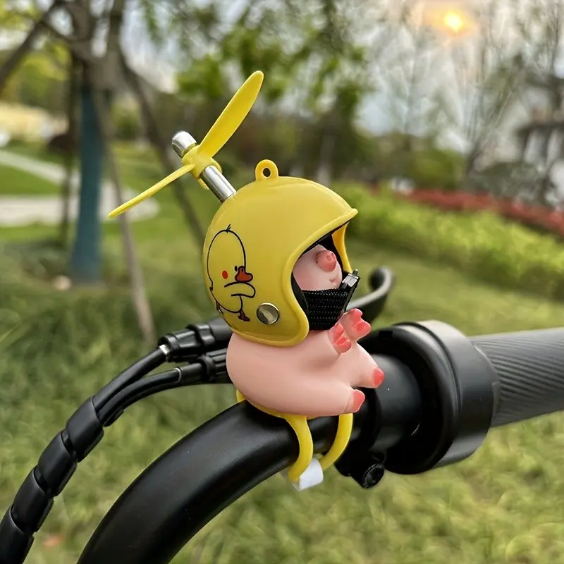 Cute Pig Motorcycle Decoration, Duck and Watermelon Helmet Ornament, Bike Handlebar Charm, Creative Design, Perfect Birthday Gift