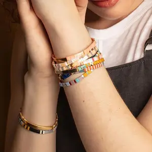 Unisex Bohemian Retro Ethnic Tila Bead Bangle - 2026 Trending Multi-Layer Stack Elastic Casual Elegant Light Luxury Versatile Fashion Jewelry for Women (Yes, No for Sports-Camping-Hiking Hammock Use)