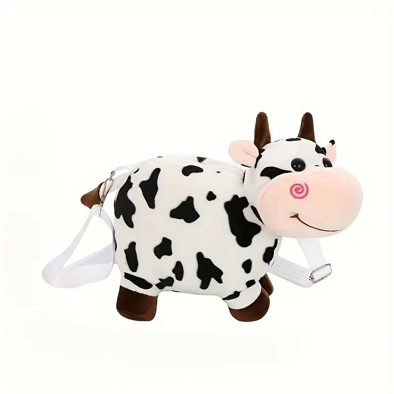 Cute Cartoon Cow Crossbody Bag, Adorable Single Shoulder Bag, Perfect for Casual, Stylish and Fun Accessory