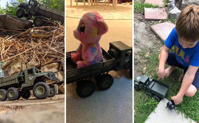 Military Truck 2.4Ghz Off-Road Remote Control Car RC 4WD Truck for ATVs, Children's Day Ideal Gift for Boys (Green)