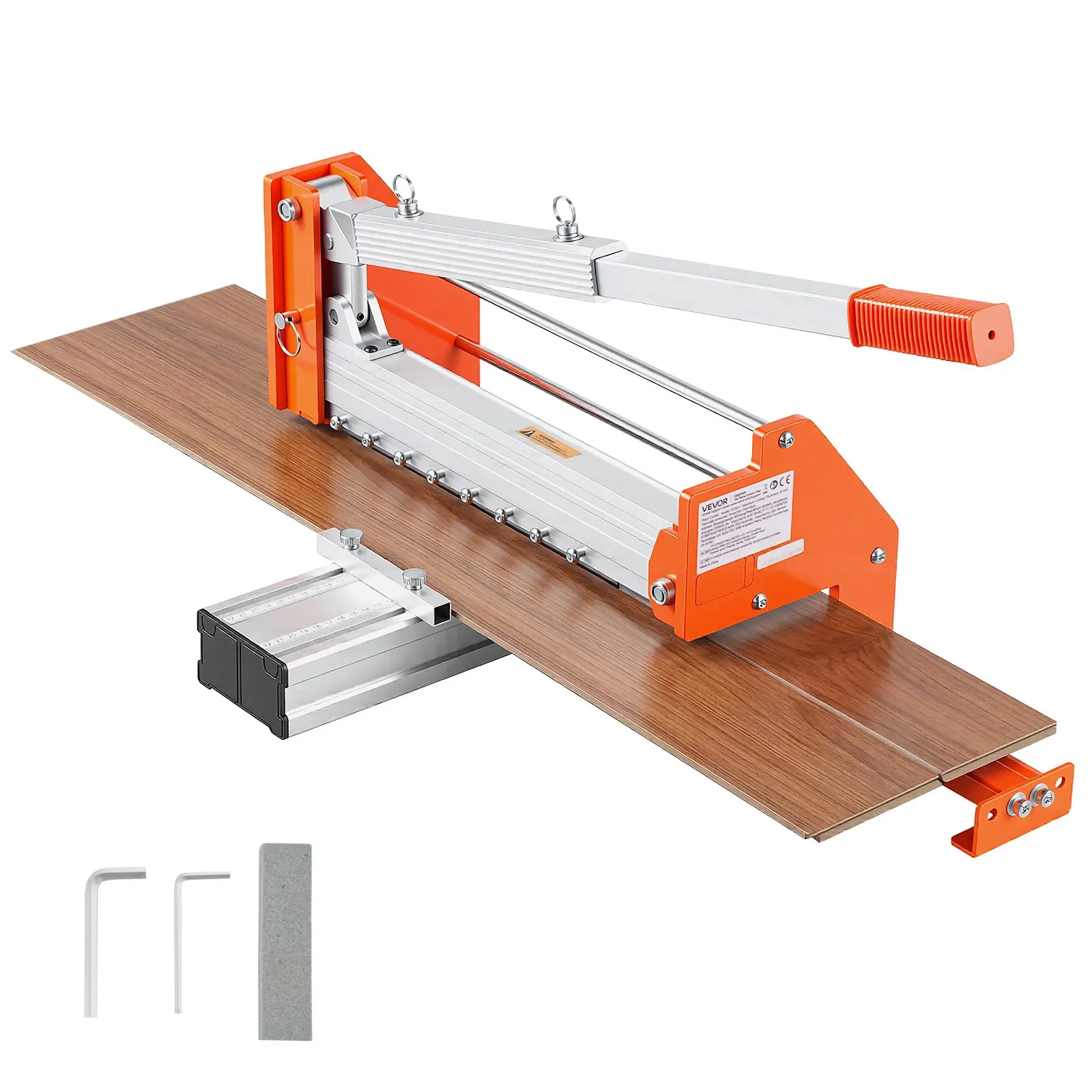 VEVOR 12 inch Vinyl Floor Cutter, 12mm Thick Laminate Flooring Cutter with Upgraded Labor-Saving Aluminum-Alloy Lever, Telescoping Support Plate, Cuts Certain Engineered Wood, LVT, VCT, SPC, LVP, WPC