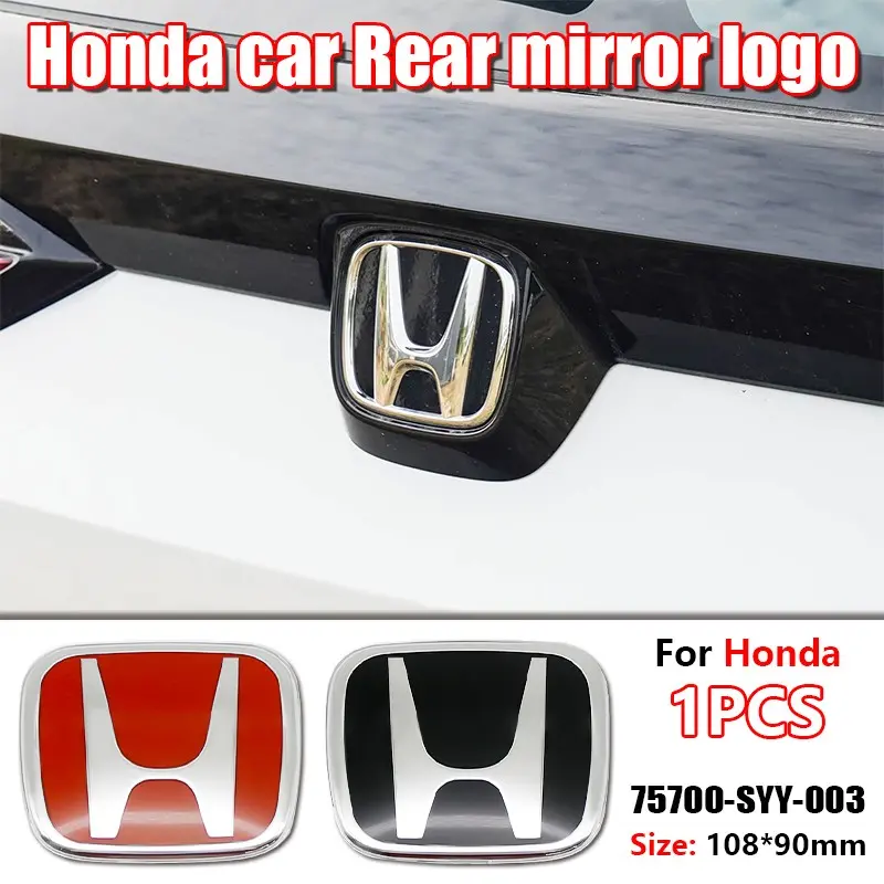 JDM Red Black H Emblem for Honda Civic Accord Fit CRV Type R, Front Grille Rear Trunk Badge Replacement Logo 75700-SNW-003 75700-SYY-003 75700-S5T-E01 75701-SLJ-003