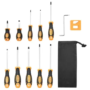 VEVOR Screwdriver Set, 12-Piece Hand Tools Set with Magnetic Tips, Includes 5 Phillips and 5 Flat Head Bits, Z-Type Bit, Professional Repair Tool Kit for Sockets, Furniture, Home Appliances, Bicycles
