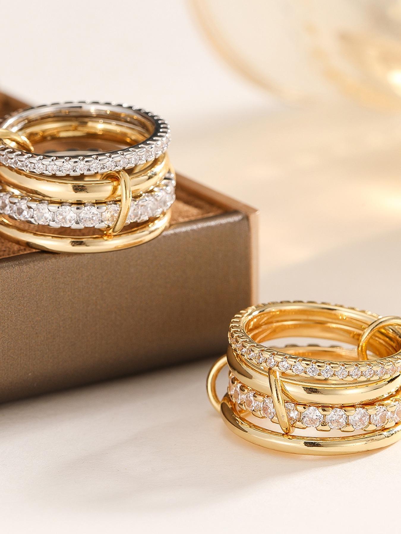 Women's Elegant Rhinestone Decorated Ring, Exquisite Trendy Ring, Fashionable Jewelry for Women As Gift