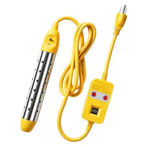 Portable Immersion Water Heater Electric - 1500W  Heating Bucket Heater, Temp Display, Anti-Dry  Protection, for Bathtub, Camping, &  Use