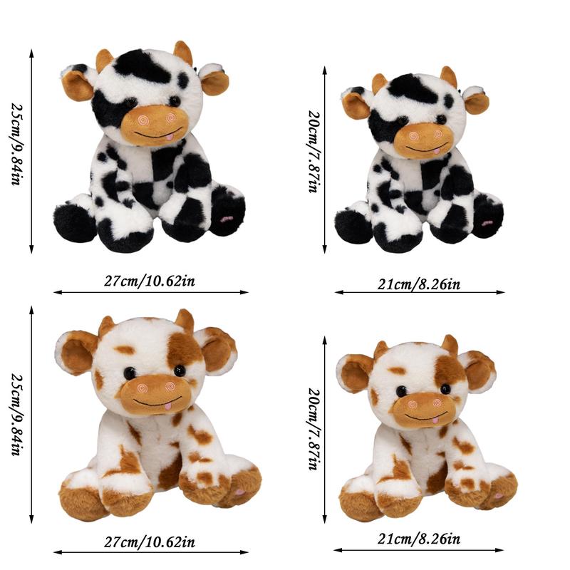 LED Cow Plush Toys in 2 Sizes, Glow-in-the-Dark Cuddly Cow Stuffed Animal Kawaii Plush, Cute Cow Design Birthday Gift