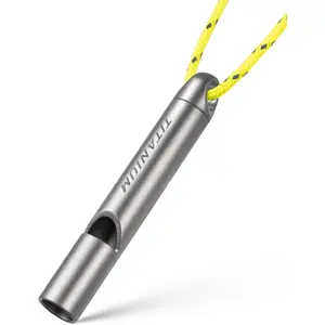 Titanium Pealess  Whistle, 120-130dB High Frequency Safety  Whistle for Hiking Camping Boating