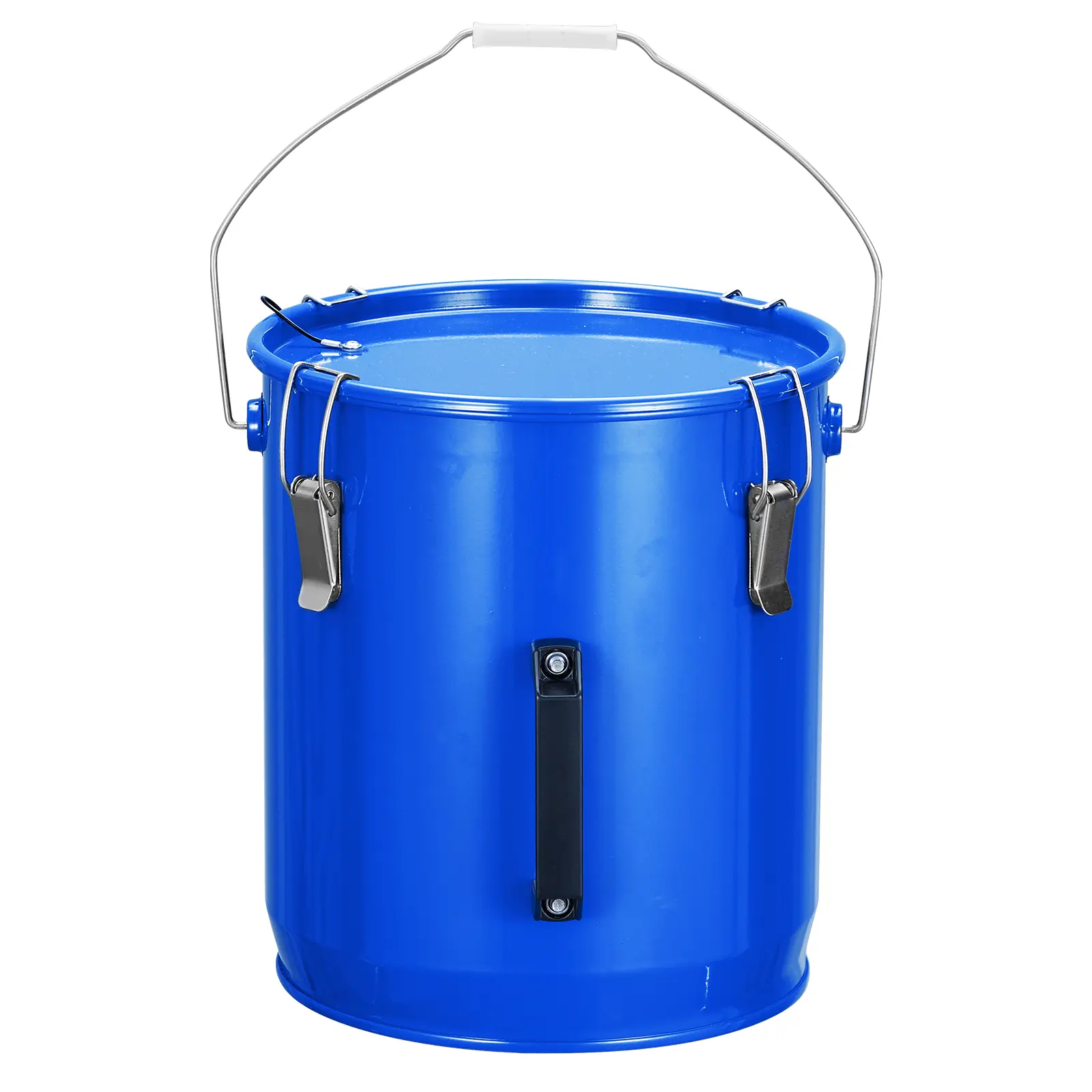 Fryer Grease Bucket, 6 gal Oil Disposal Caddy Carbon Steel with Rust-Proof Coating, Grease Container with Filter Bag, Lock Clips, Oil Transport Container for Kitchen, Restaurant, Blue ﻿