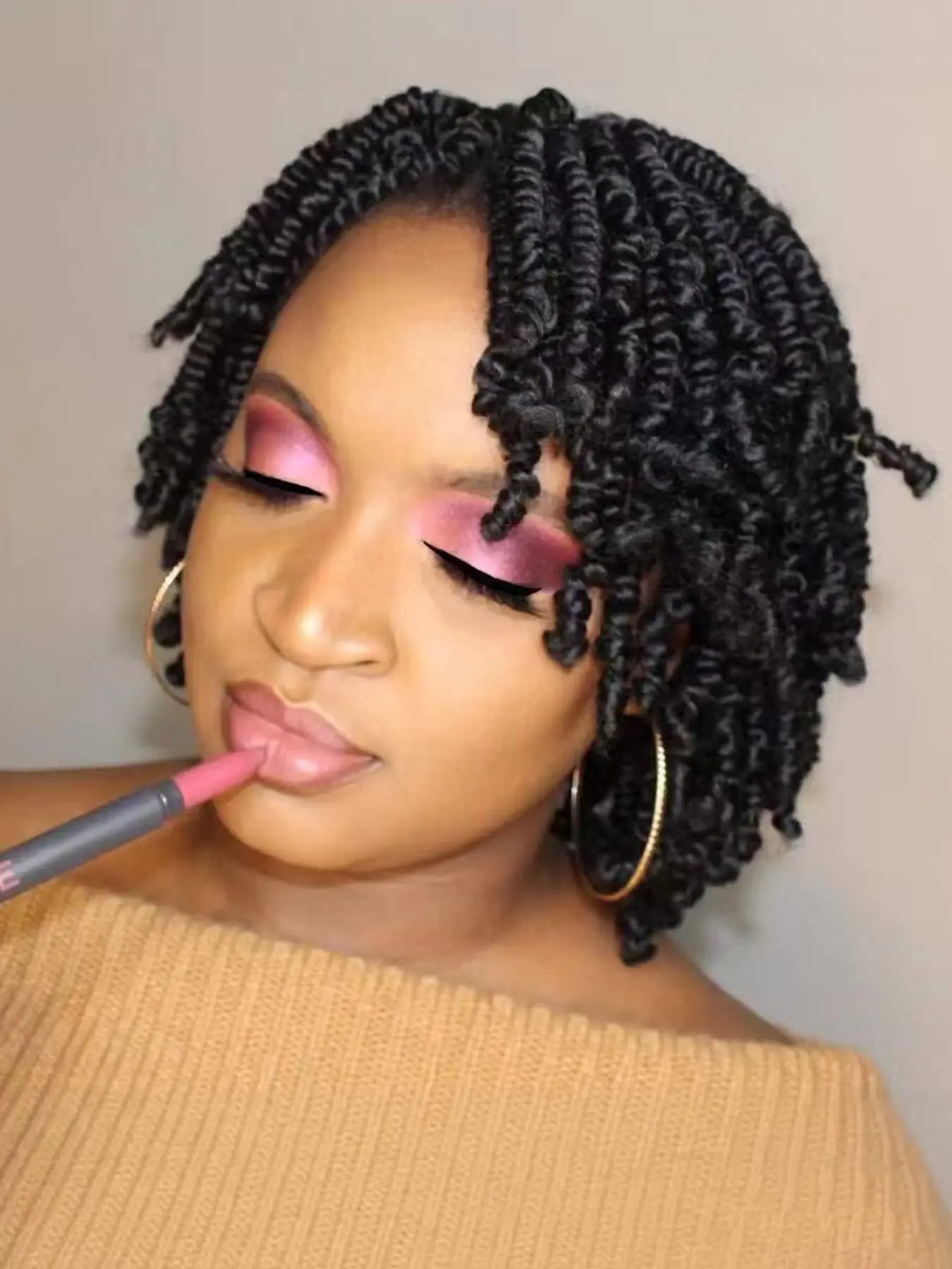 6 Packs Bomb Spring Twist Crochet Hair, Pre-Twisted Kids Crochet Hair, Synthetic Braiding Hair Extensions