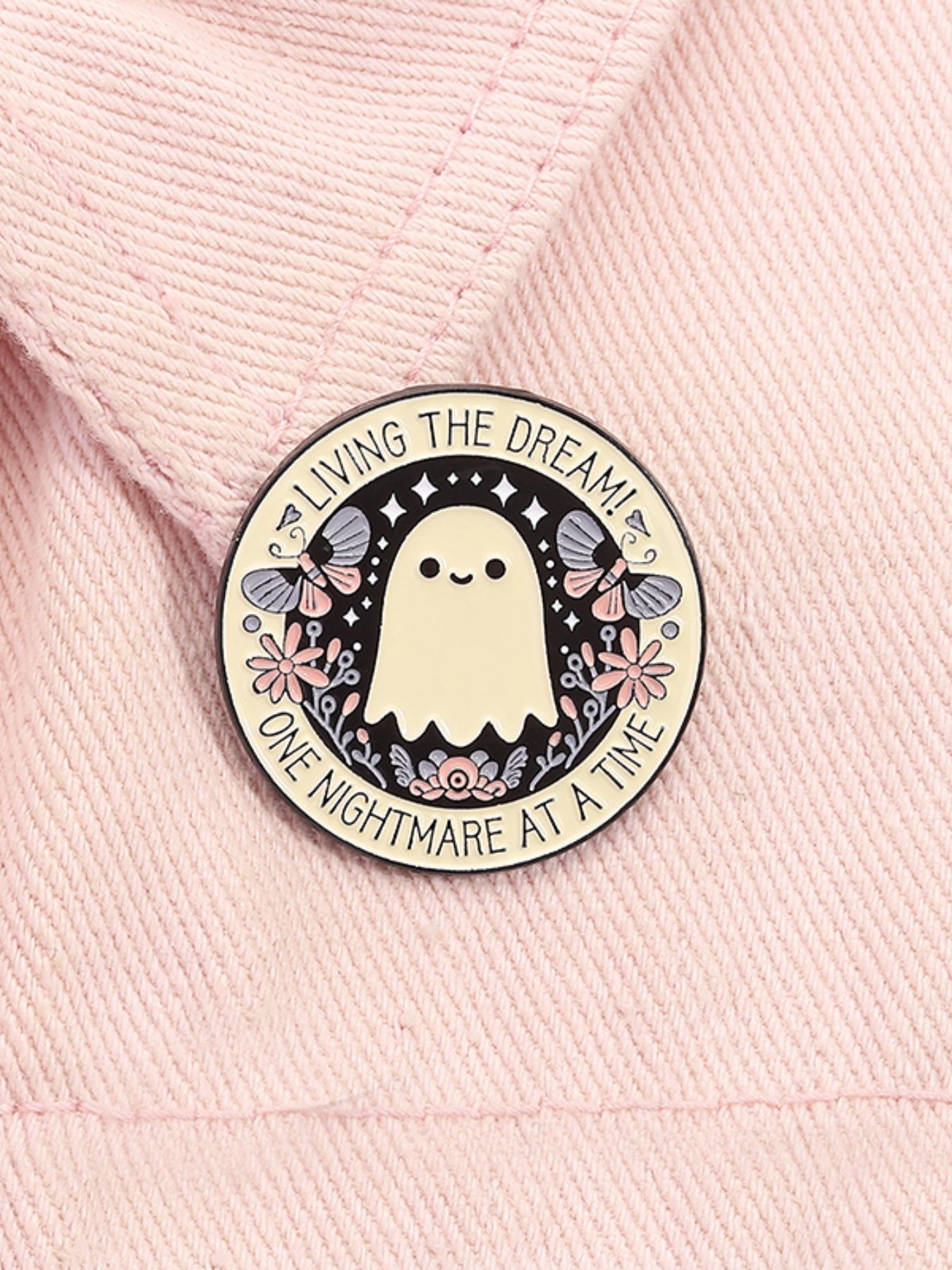 Cute Ghost Design Brooch, Fashion Brooch for Women & Men, Enamel Pin Suitable for Backpacks, Jeans, Scarves, Hats Decoration, Casual Alloy Accessories for Daily Wear, Flower Brooch Pin