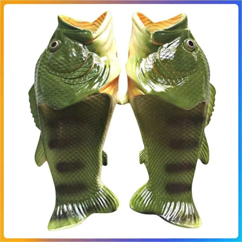 2025 Funny Slippers For Women Couple Shoes Family Shoes Parent-Child Sandals Large Size 32-46 Summer Beach Shoes Fish Slippers