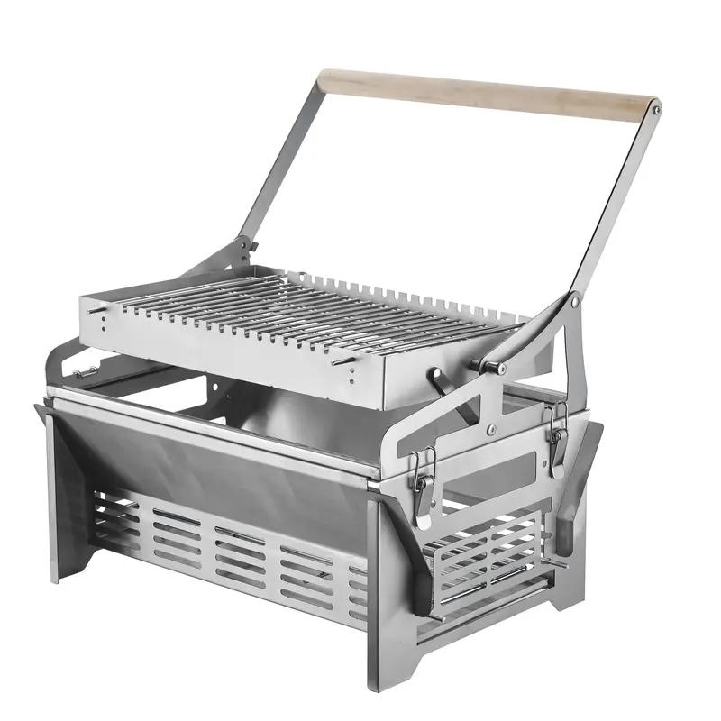 Portable Flip-Over Charcoal Grill, Outdoor Cooking Barbecue, Outdoor Cooking Equipment – 304 Stainless Steel