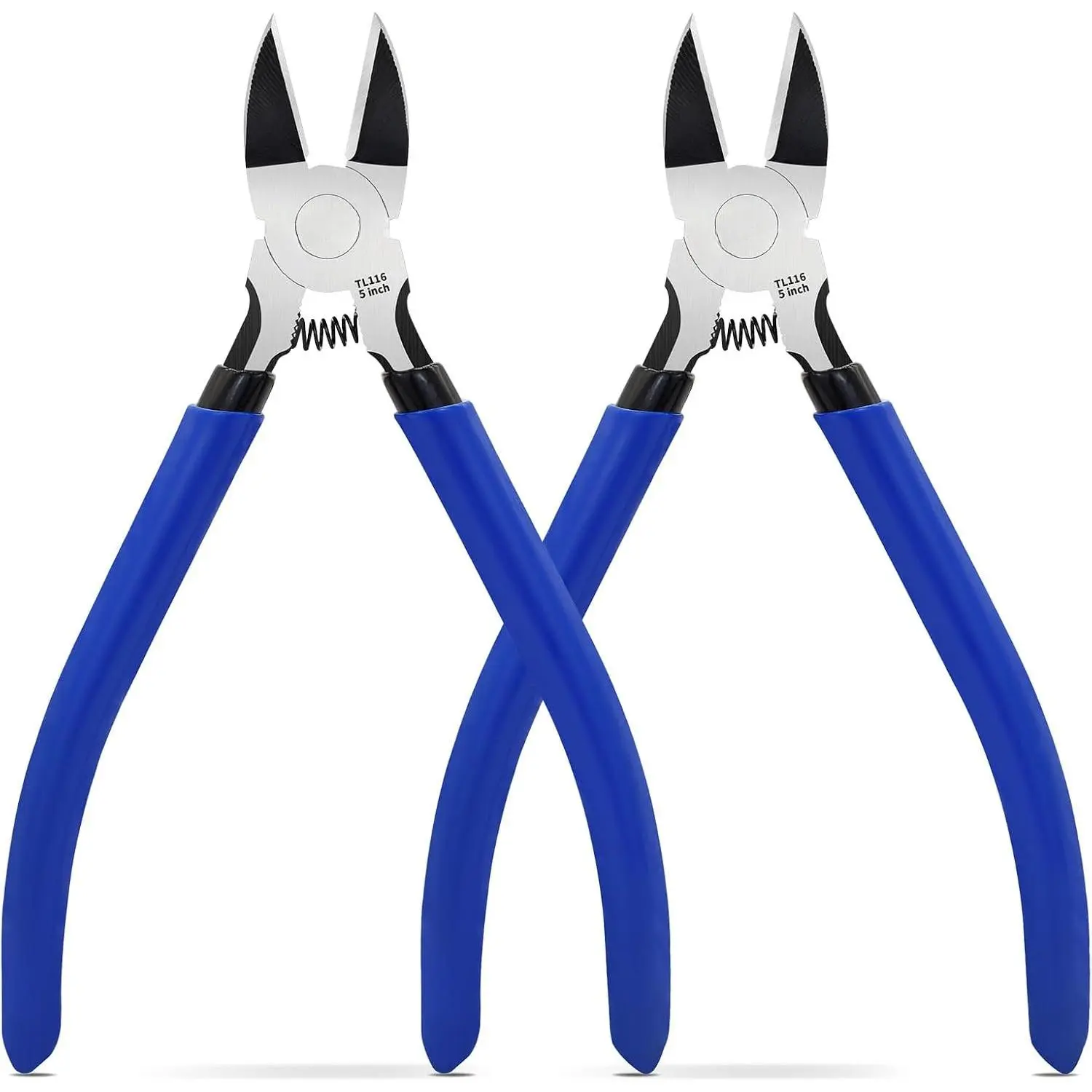 5 Inch Wire Cutters, Flush Side  Pliers for  Making,  Flush Cutters for Artificial , Wire Snips, Model Nippers for Crafting,  Printing, 2 Pack