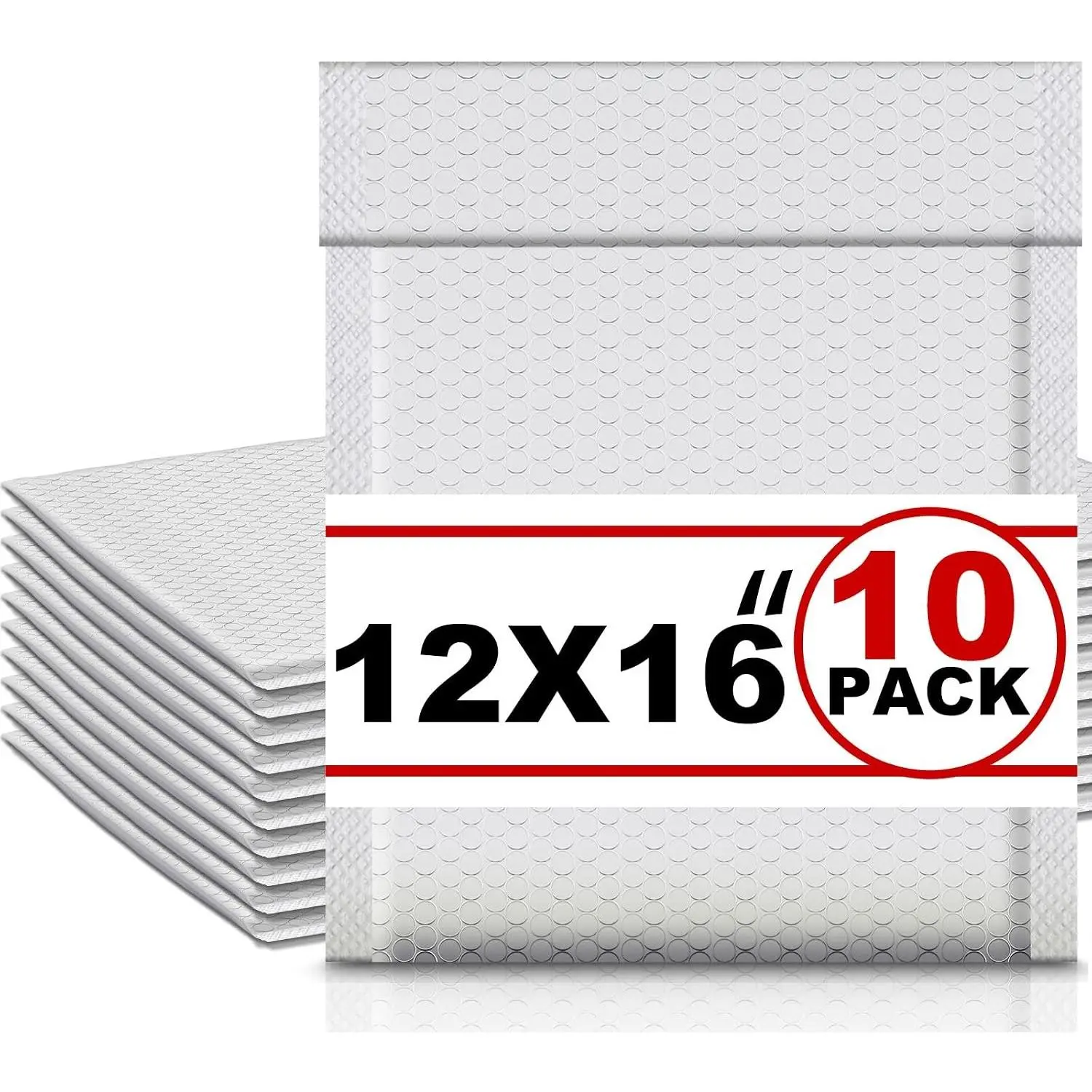 10 Pack Extra Large 12 x 16" Bubble Mailers Poly Padded Envelopes Cushioned Mailing Envelopes Bubble Padded Mailers Self Adhesive Waterproof Shipping Bags for Business Christmas Gift Packaging