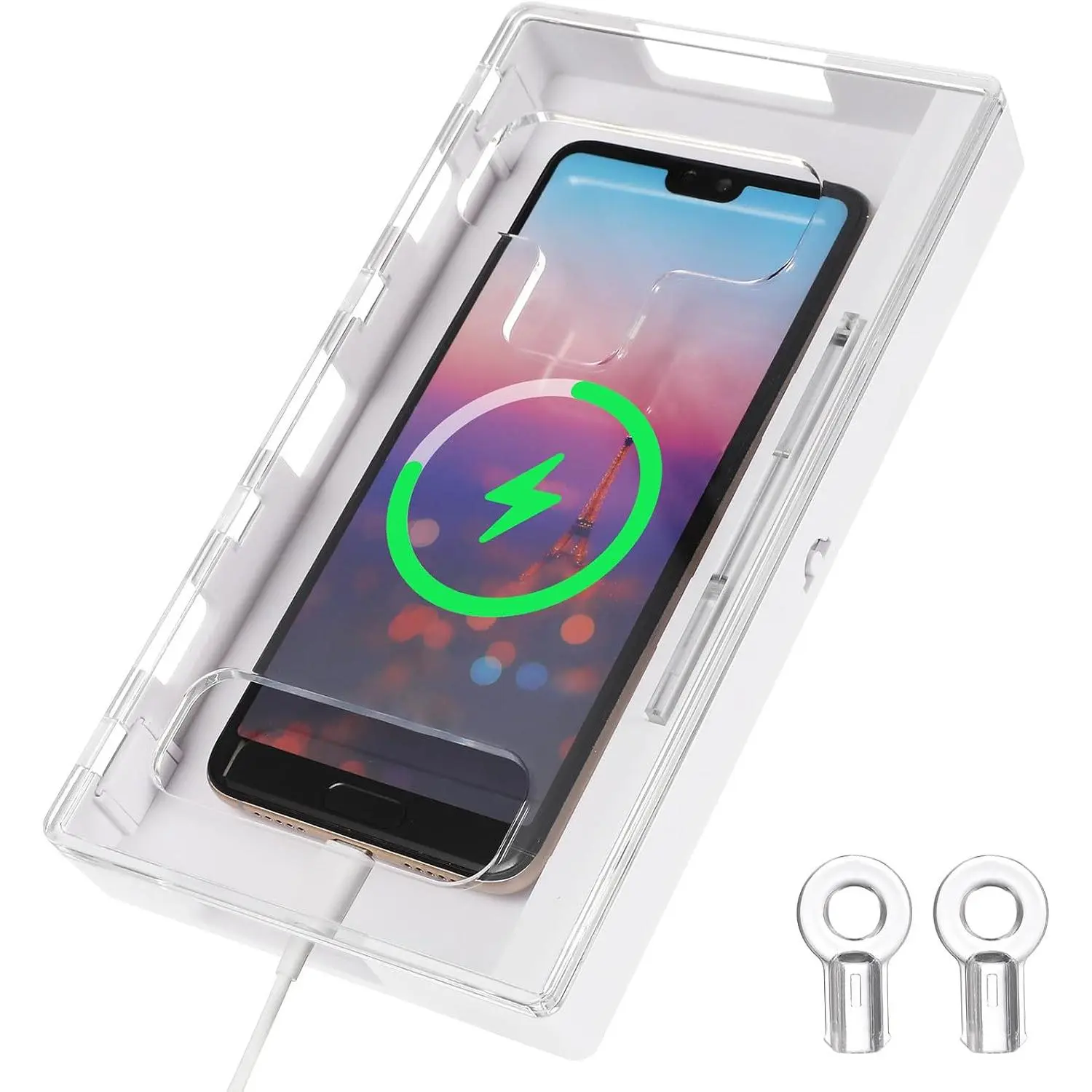Cell Phone Lock Box, Portable Phone Locker Case with 2 , Transparent Mobilephone Jail Storage Box for  Students Adults Focus, Screen Self-control Timed Locking Container