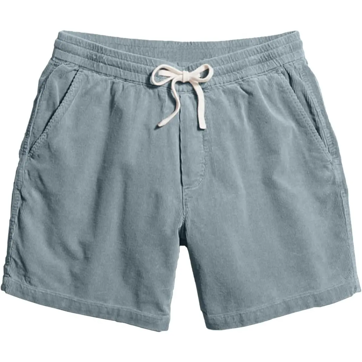 Men's Corduroy Shorts 5 Inch Inseam Drawstring Elastic Waist Lightweight Casual Summer Beach Shorts with Pocket