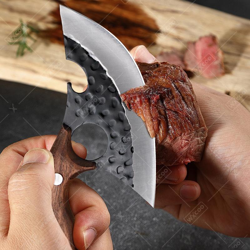 Killing Fish Knife Hand Forged Boning Knife Multi-purpose Cheese Knife Mongolian Handhandle Meat Knife Camping Barbecue Portable Partition Knife Cutting Meat, Vegetables and Paring Knife