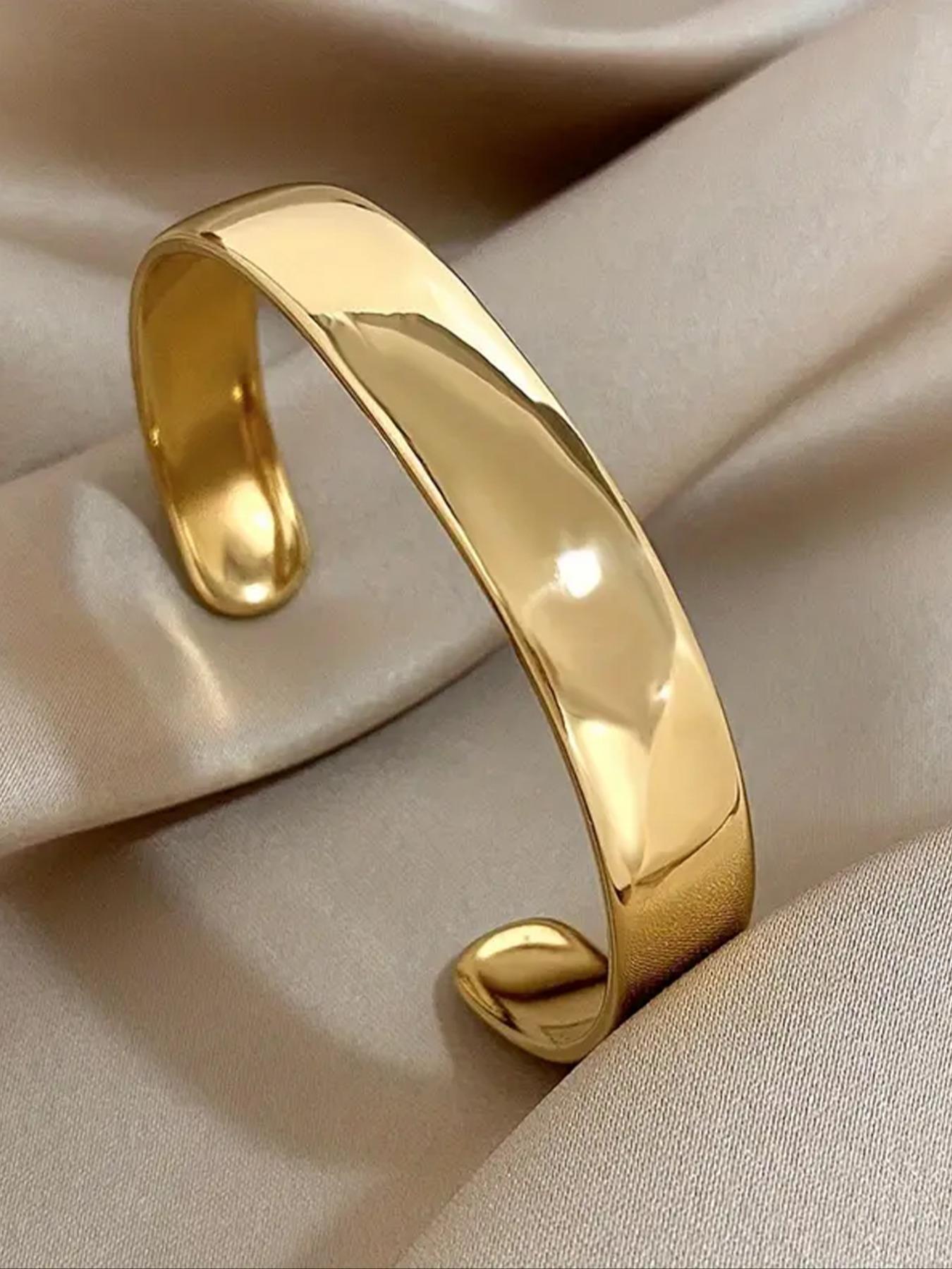 Minimalist Temperament Solid Color Stainless Steel Cuff Bangle, Fashionable Jewelry for Women & Men, Trendy All-match & Exquisite Jewelry for Birthday Gift