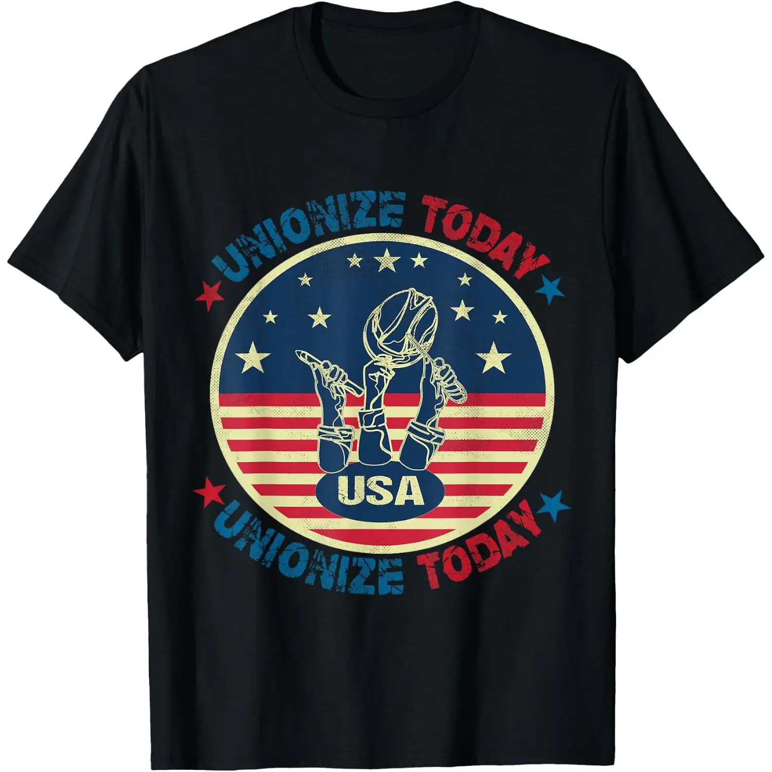 USA Flag UNIONIZE TODAY Workers Vintage American LABOR DAY T-Shirt