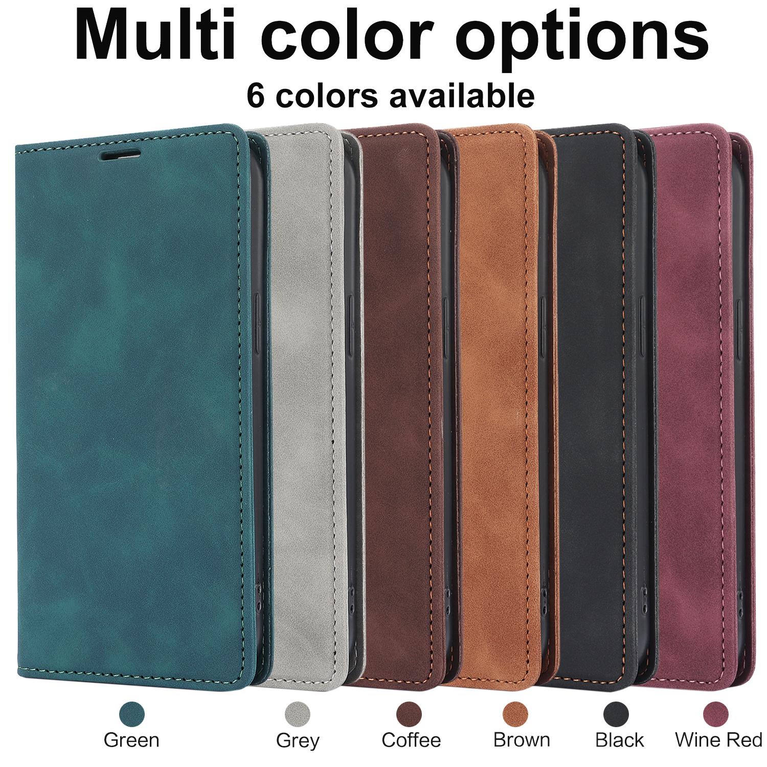 Leather Magnetic Flip Wallet Case with Card Slot, Compatible with Samsung S26 Ultra S25 S24 S22 S21 S20 S10 Plus , Flip Cover Card Holder