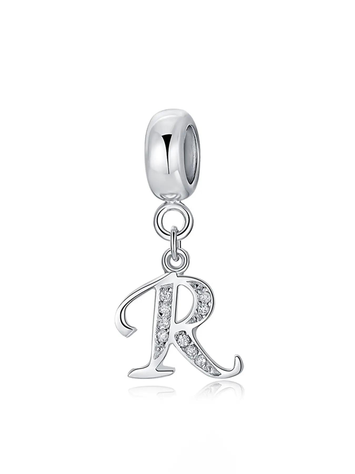 A-Z Full 26 Letters Alphabet Initial Dangle Charms, Silver & Gold Two Tone Cubic Zircon Script Letter Beads Compatible With European Bracelets, Custom Name Jewelry Gift for Women Girls, Ideal for Birthday, Valentine’s Day and Daily DIY Bracelet Stacking