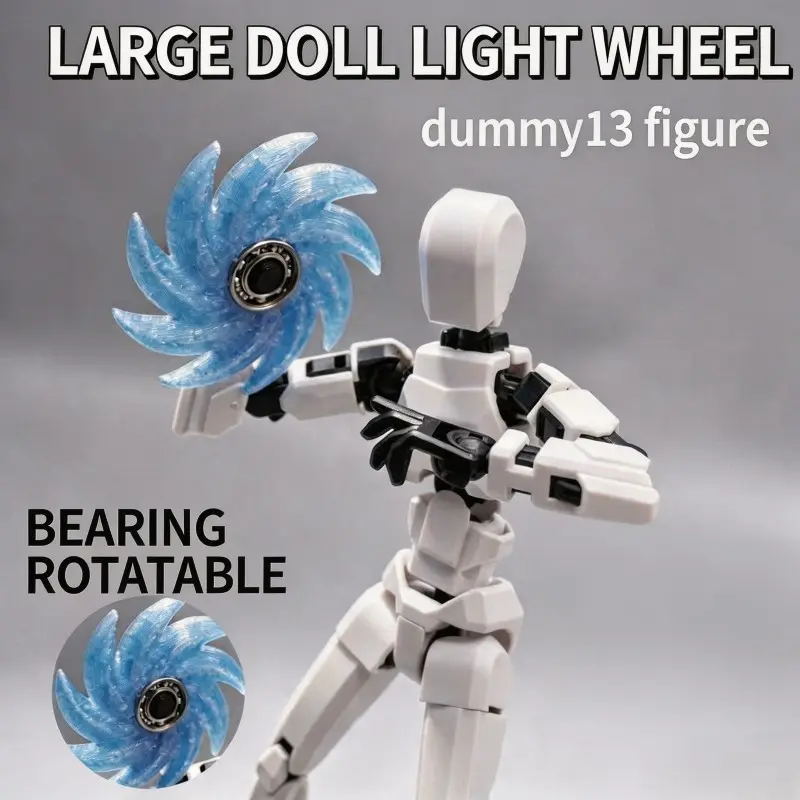 20cm Adult Doll Dummy13 Model, Multi-Joint Action Figure, Desktop Decor, 3D Printed, Rotating Bearing, Blue Light Wheel, Gift for Holidays