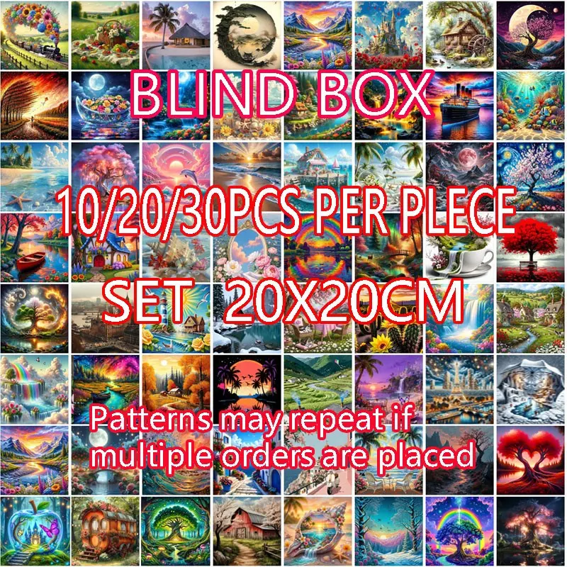 10pcs/20pcs/30pcs Landscape Diamond Painting Art Kit, DIY Craft Set, Home Wall Decor Gift, Stress Relief Birthday Holiday Present, DIY Kits