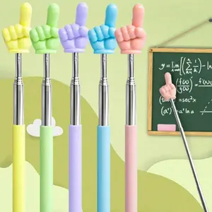 6/10 Pack Retractable Finger Pointer Sticks, Colorful Extendable Mini Teacher Pointers, Ideal for Speech Presentation, Whiteboard, Blackboard, Classroom Teaching Supplies (Random Style & Color Delivery)