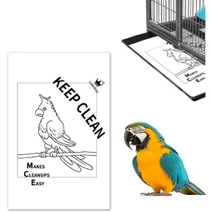 100pcs Disposable Pre-Cut Large White Bird Cage Paper Liners 17 X 11 inch for Parrot Parakeet Conure Cockatiel