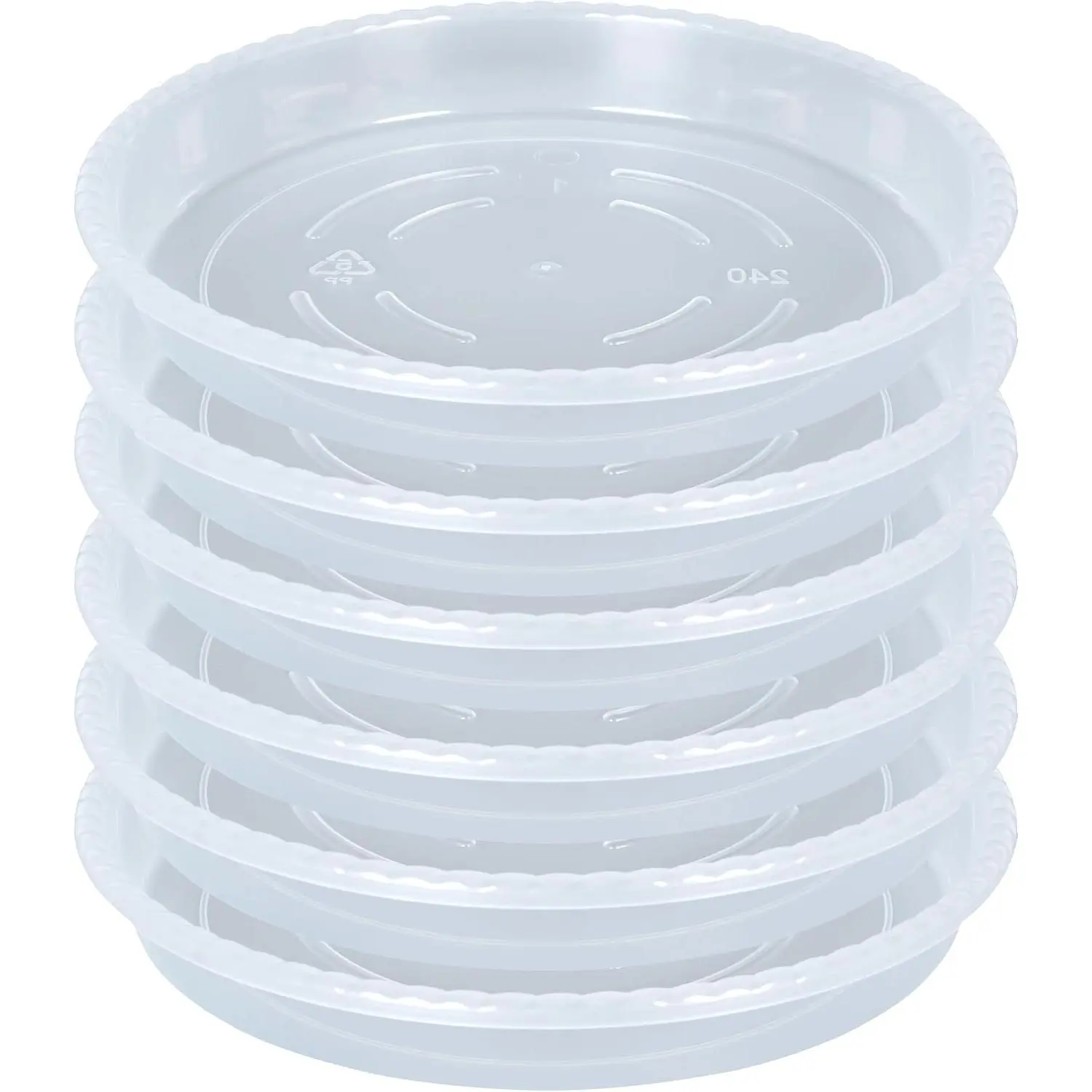 Plant Saucer 6 Pack of 10 inch, Clear Plastic Flower Plant Pot Saucer, Heavy Duty Plant Drip Trays Saucers for Indoor, Plant Water Tray for Planters