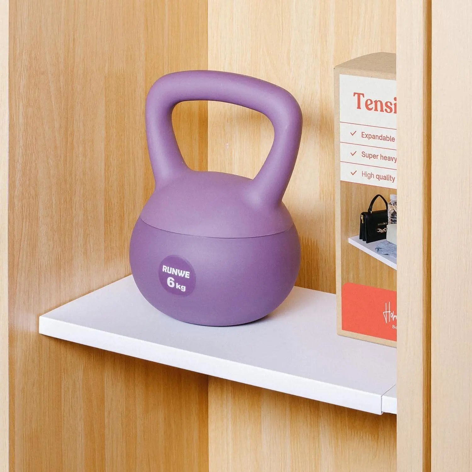 Tension Rod Shelvg (17"-26.5" x 10") Expandable Closet Tension Shelf Storage Rack - No Drill Cabet Tension Rod Shelf for Closet No-Slip