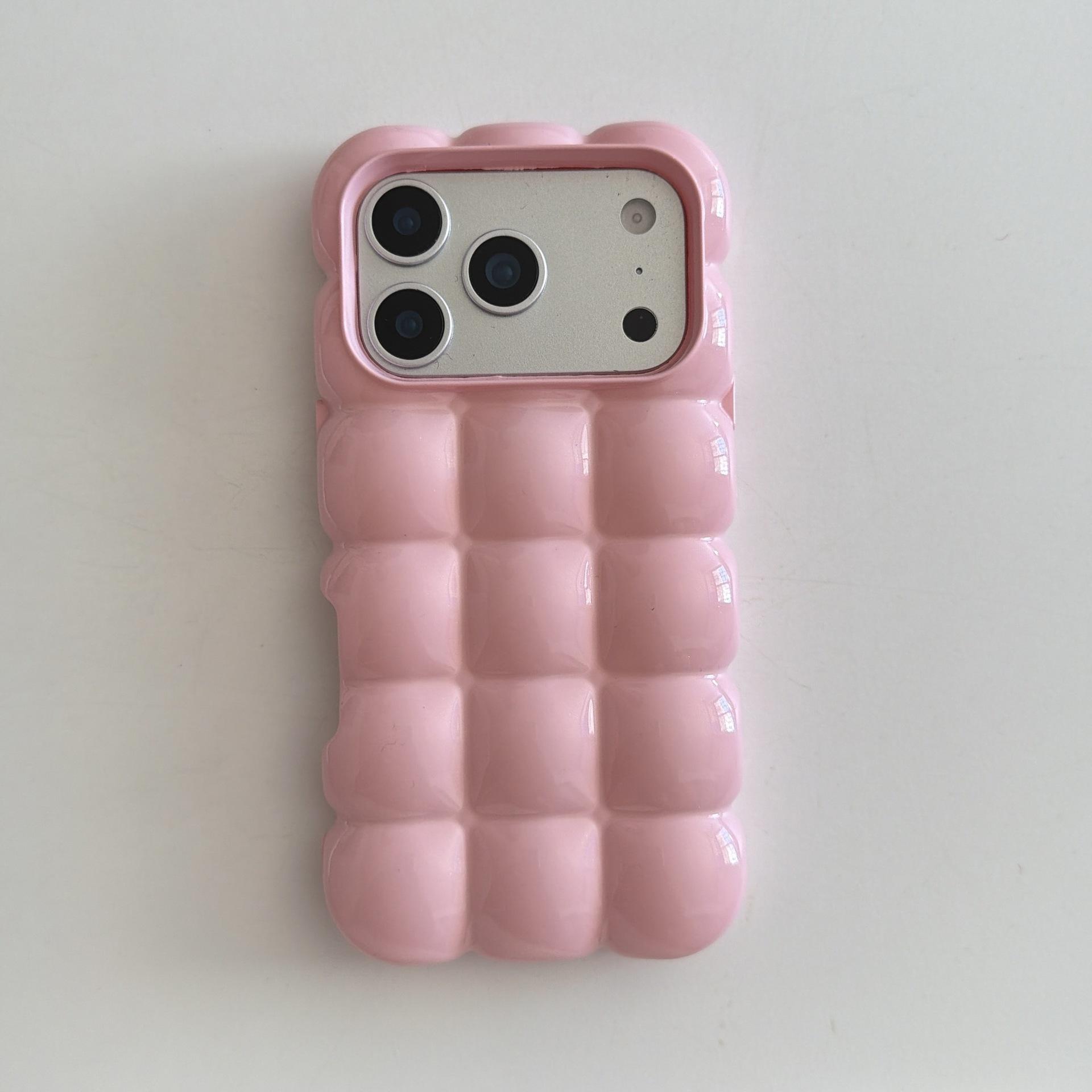 Minimalist Plated Solid Color Bubble Case for iPhone 17 Pro Max 16 15 14