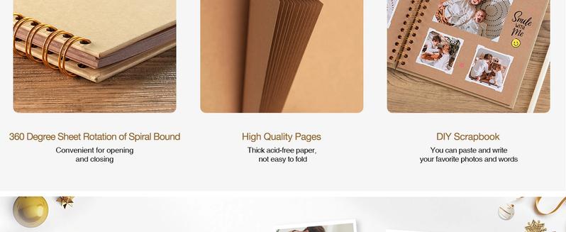 8 x 8 Inch DIY Scrapbook Album 40 Pages Hardcover Kraft Paper Scrap Book Photo Albums Memory Book for Wedding and Anniversary Family (Yellow, 8 Inch)