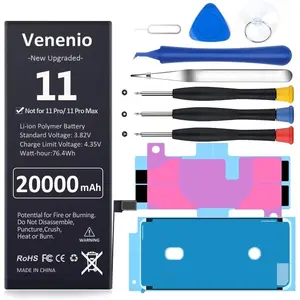 20000mAh 2026 New Upgraded 0 Cycle High Capacity Battery Replacement for iPhone 11 Models A2111 A2221 A2223 with Complete Repair Tool Kits
