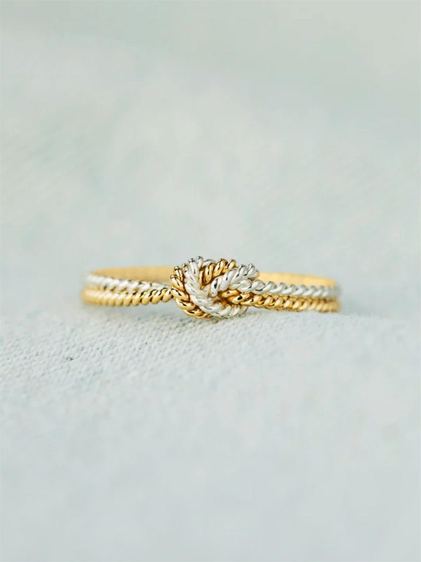 Women's Simple Knot Design Ring, Statement Rings, Fashion Jewelry for Party, Daily Clothing Decor, Trendy All-match & Exquisite Jewelry for Birthday Gift