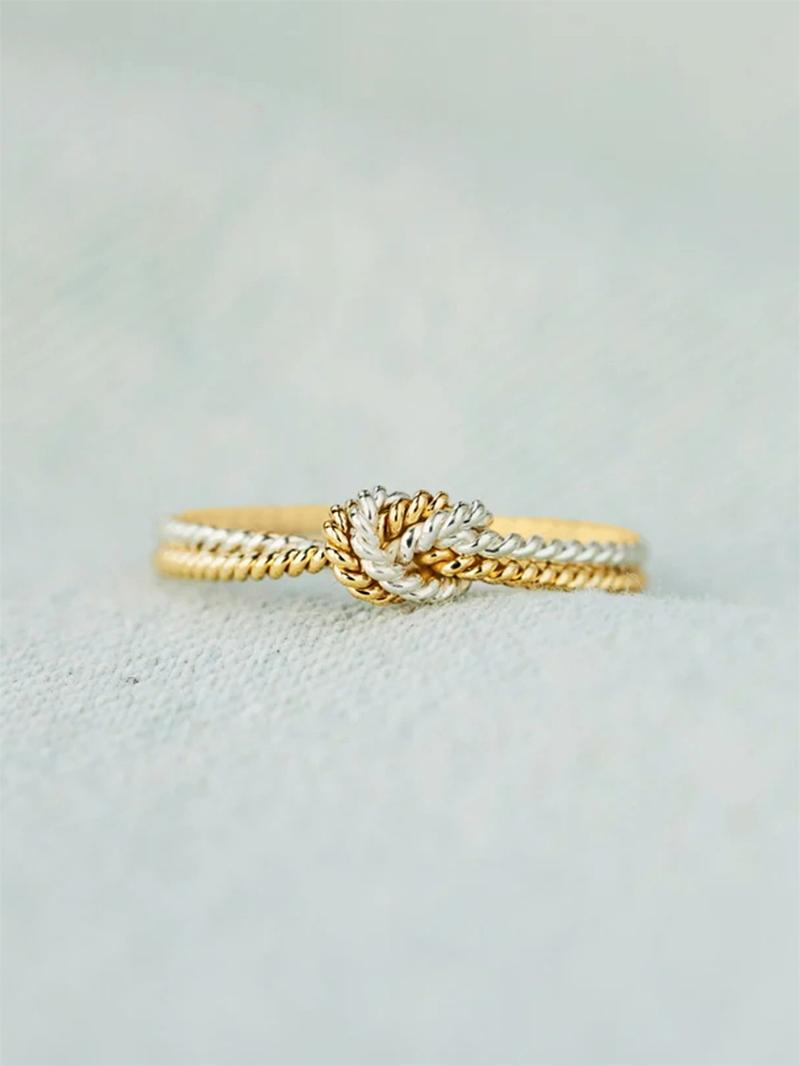 Women's Simple Knot Design Ring, Statement Rings, Fashion Jewelry for Party, Daily Clothing Decor, Trendy All-match & Exquisite Jewelry for Birthday Gift