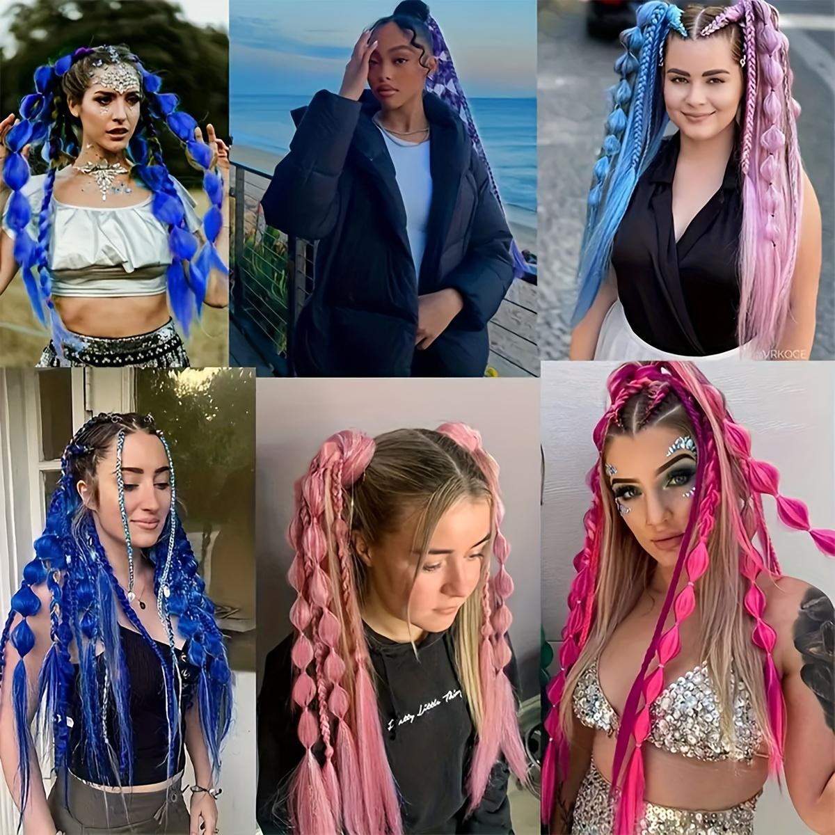 1PCS Y2K Fashion Bubble Braid Synthetic Ponytail Extension - Elastic Hair Accessory, various styles suitable for women, suitable for all occasions, Carnival/Mardi Gras/Masquerade