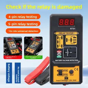 Cargrealy Relay Tester, 12V 24v Universal Battery Display Test Instrument, Four-Pin Five-Pin Relay Analyzer, Automotive Diagnostic Tool