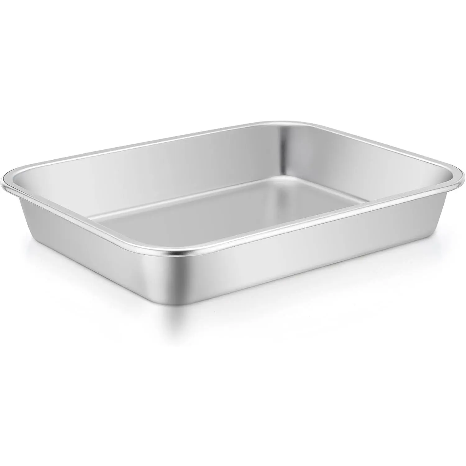 TeamFar Lasagna Pan, 10.6 x 8.3 x 1.7inch Stainless Steel Cake Brownie Pan