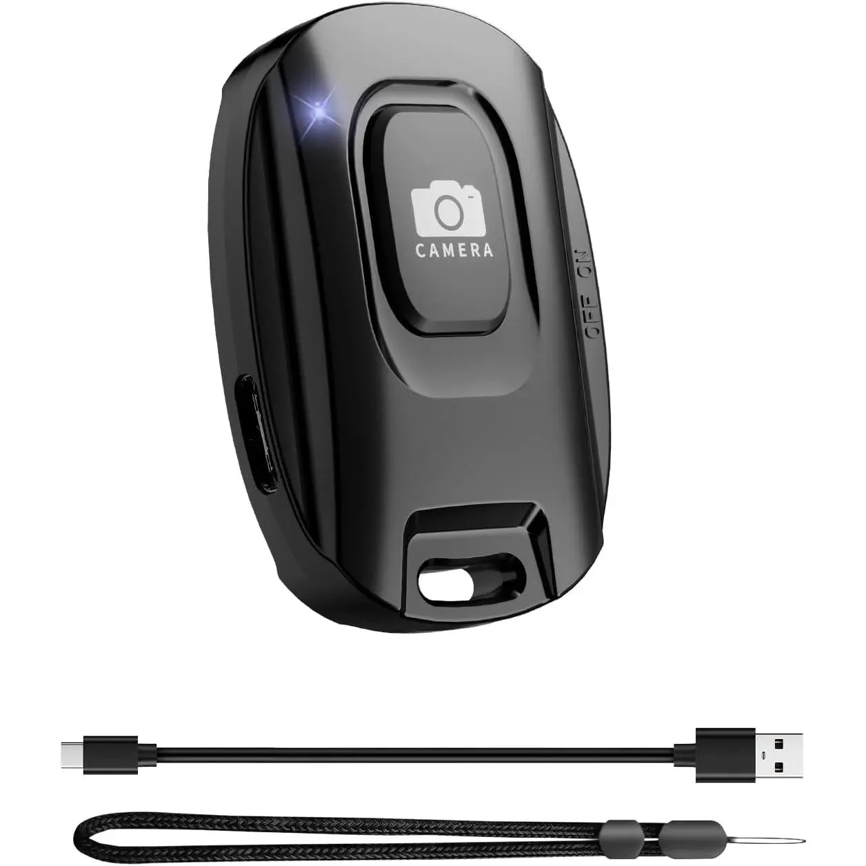 Camera Remote Shutter for  and Android Smartphones, Rechargeable  Phone Remote Control,Selfie Button for Photos and Videos,   Included-Black