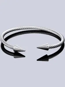 Titanium steel non-fading conical rivet bracelet, punk hip-hop bangle, luxury premium jewelry for men and women