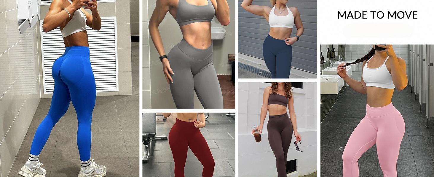Butt Lifting Leggings for Women Hidden Scrunch Seamless Workout Leggings Mid Low Waist Tummy Control Gym Yoga Pants