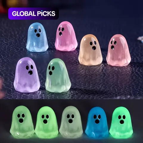 20/40 Pack Glow‑In‑Dark Mini Ghosts, Cute Resin Halloween Decorations, Battery‑Free DIY Ornaments, Micro Landscape Scene Props, Decorative Figurines #GLOBAL PICKS