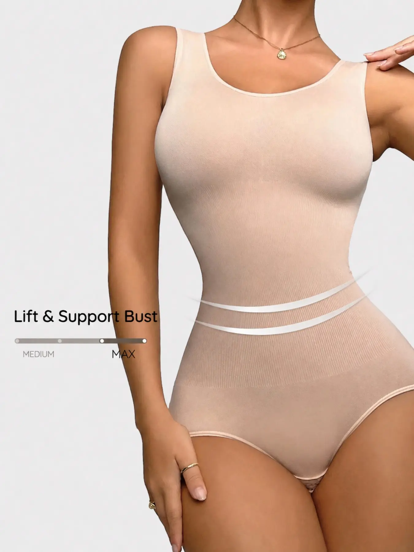 Women’s Seamless Shapewear Bodysuit, Tummy Control Body Shaper with Tank Sleeveless Design, Waist Smoothing and Bust Support One Piece Shaper for Everyday Wear, Dresses and Outfits