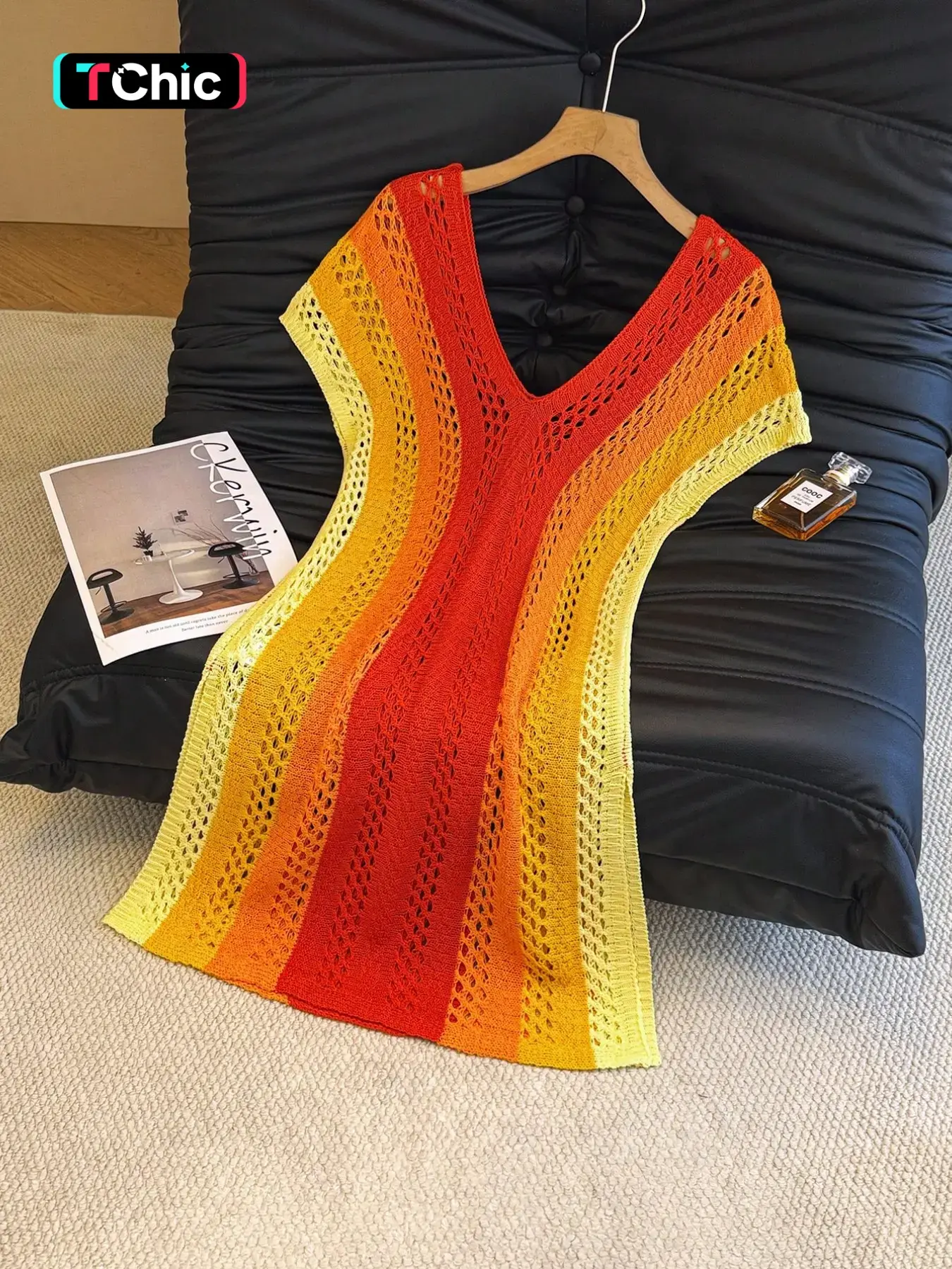 Women's Sweater Dress, Casual Chic Sleeveless V Neck Knit Dress for Spring & Summer, Fashion Womenswear Dress for Daily Wear, Minimalist