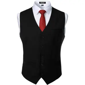 Men's Classic Slim Fit Dress Vest Formal Wedding Prom Tuxedo Suit Vest with PocketGift.