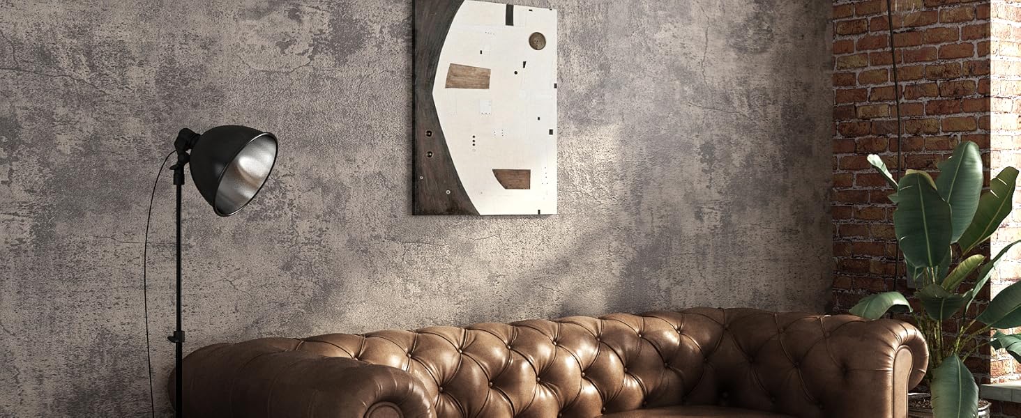 24in x 16.5ft Cement Wallpaper Peel and Stick Grey Brown Concrete Wall Covering Removable Industrial Wallpaper for Studio Restaurant Coffee Shop Loft Apartment Feature Wall Bedroom Bar