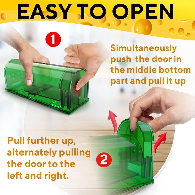 🐁Humane Catch and Release Indoor/Outdoor Mouse Traps Pack of 2 - Easy Set Durable Traps🪤Safe for Pets and Humans - Instantly Remove Unwanted Vermin from Your Home，Catch and Release Indoor/Outdoor Mouse Traps#Operation Catch Jerry🏠